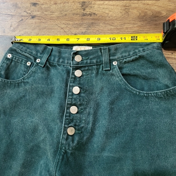 Vintage 90s Women’s Jordache Original Jeanjer Green Button Fly Jeans Size 13/14 - Picture 7 of 10